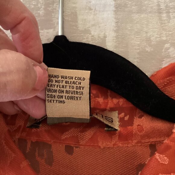 Notations orange burn out patterned blouse, size XL - Picture 5 of 5